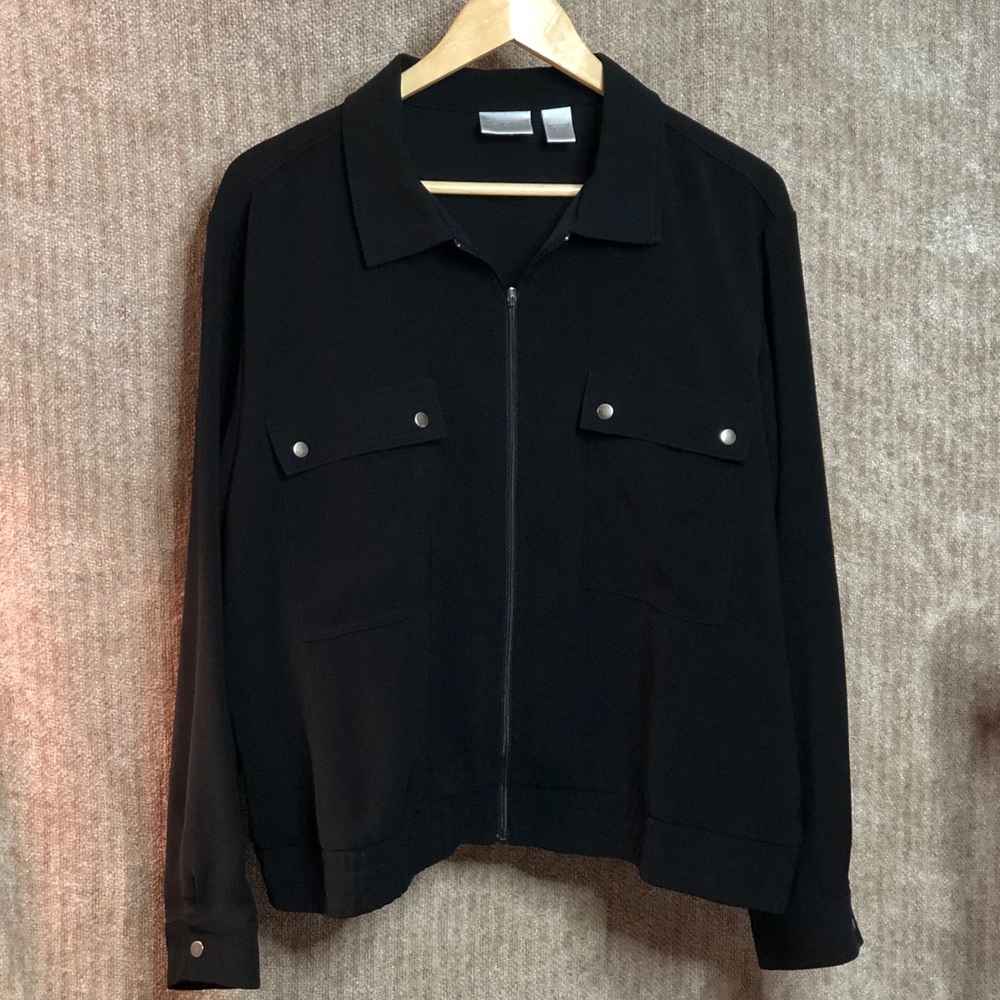 Chico’s Polyester Zip-Up Bomber Jacket
